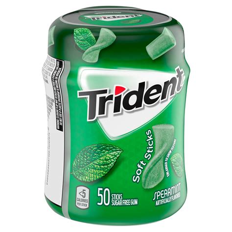 Trident Unwrapped Spearmint Sugar Free Gum 50 Piece Bottle Walmart