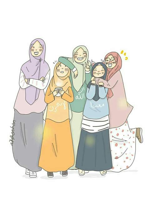 Sketsa Kartun Muslimah Sahabat 21 Gambar Kartun Muslimah Lucu Unik