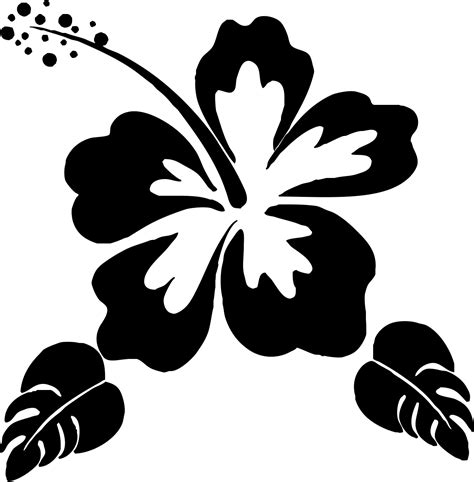 Silhouette Flower Stencil Clip Art Hawaii Flower Png Download 1250