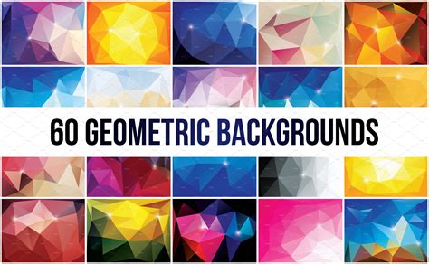 60 Abstract Geometric Backgrounds Illustrator Graphics Creative Market