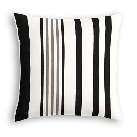 Black Grey And White Stripe Custom Outdoor Pillow Loom Decor