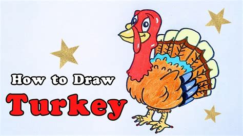 How To Draw A Turkey Thanksgiving Day Easy Youtube
