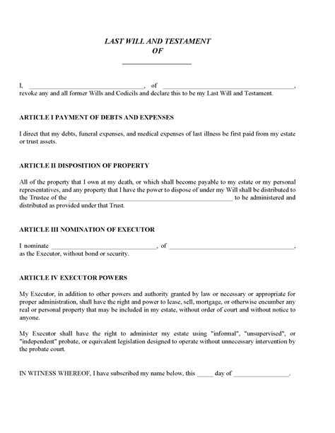 Pour Over Will Form Fillable Pdf Free Printable Legal Forms
