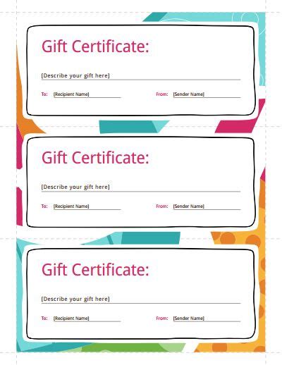 Our templates are free to download, print and can be customized for school, work, or other purposes. Gift Certificate Template: Free Download, Create, Fill ...