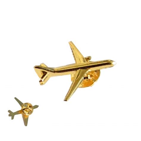 Airplane Lapel Pin Pilot Badge Golden 1 Inch