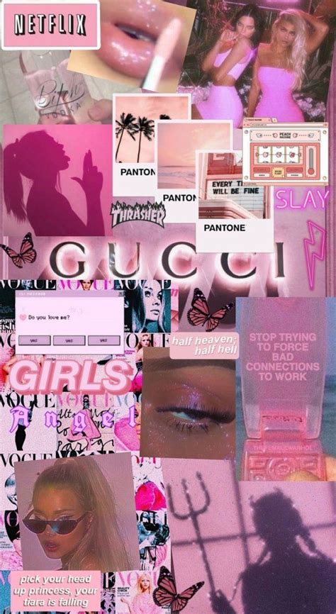 Make an edit that showcases the hue in a creative. Pink Gucci Babe Pink Aesthetic Collage Wallpaper in 2020 | Pastel pink aesthetic, Aesthetic ...