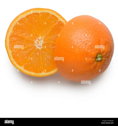 Orange Halves Isolated On White Stock Photo Alamy