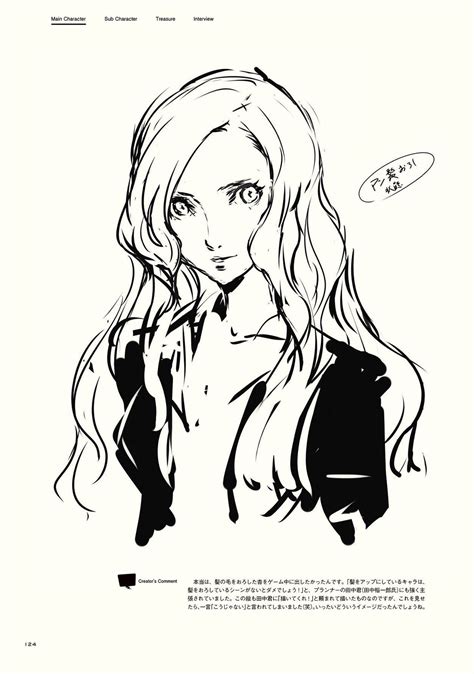 chainspell | Ann Takamaki concept art from Persona 5 artbook.