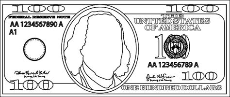 100 Us Dollar Banknote Outline Stock Illustration Download Image Now