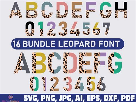 Papercraft Leopard Font Svg Leopard Font Png Leopard Svg Color Font