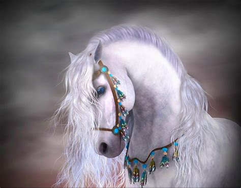Magnificant Stallion White Mane Horse Hd Wallpaper Peakpx