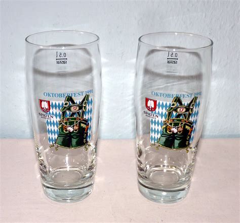 2 Oktoberfest Beer Glasses 1991 Etsy