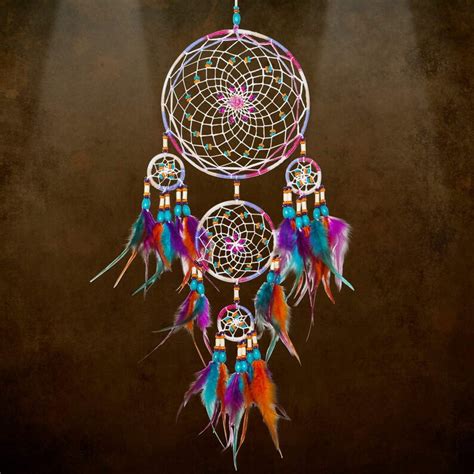 Large Rainbow Colorful Dream Catcher Dreamcatcher Boho Style Etsy