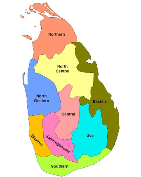 Provinces And Districts In Sri Lanka