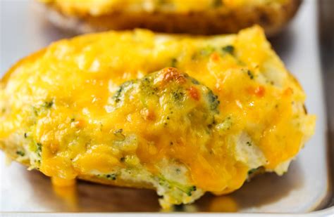 Cut a piece of cheese in a triangle and fix it on top of the twice baked potato with a toothpick supporting it from the backside. Broccoli & Cheese Twice Baked Potatoes | Tabs & Tidbits