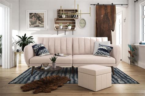 Novogratz Brittany Linen Futon Couch Best Living Room Furniture From