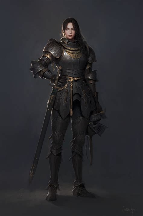 Artstation 011 Knight Eunsil Song Fantasy Warrior Personagens Dnd Cavaleiro Fêmea