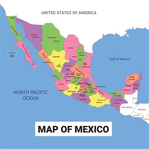 Map Of Mexico 20852381 Vector Art At Vecteezy