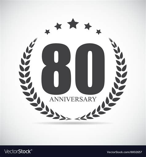Template Logo 80 Years Anniversary Royalty Free Vector Image
