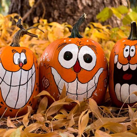 Halloween Painted Pumpkin Faces