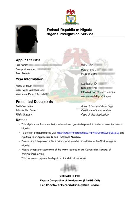 Nigeria Visa On Arrival Approval Letter Travelvisang