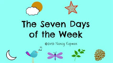 The Seven Days Of The Week By Nancy Kopman Youtube