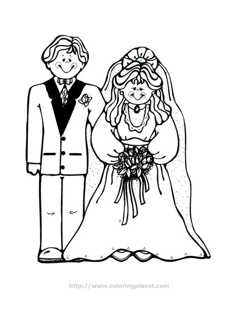 Image Wedding Couple Coloring Page Download