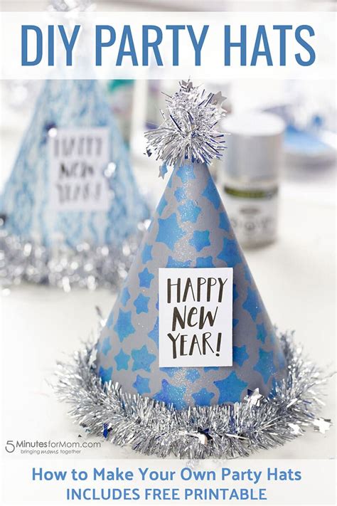 How To Make A Party Hat And Diy Photo Booth Props Diy New Years Party