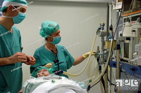 Anesthesia Anesthetics Female Anaesthesiologist And Doctor In The Operation Room With Patient