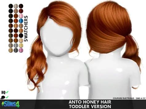 Coupure Electrique Anto`s Honey Hair Retextured Sims 4 Hairs