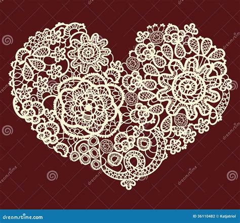Vector Vintage Lace Heart Stock Photography Image 36110482
