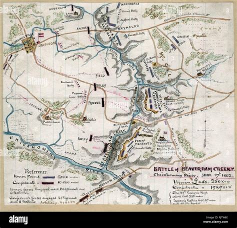 Battle Of Beaver Dam Creek Map Stock Photo Alamy