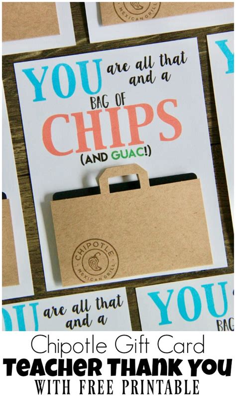 Choose from a wide variety of templates for teacher's day, end of the year or just because. Chipotle Gift Card Teacher Thank You