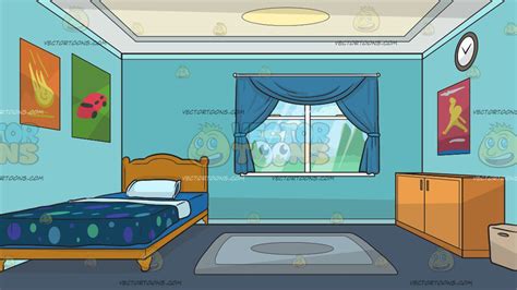 The Bedroom Of A Young Boy Background Clipart Cartoons By Vectortoons