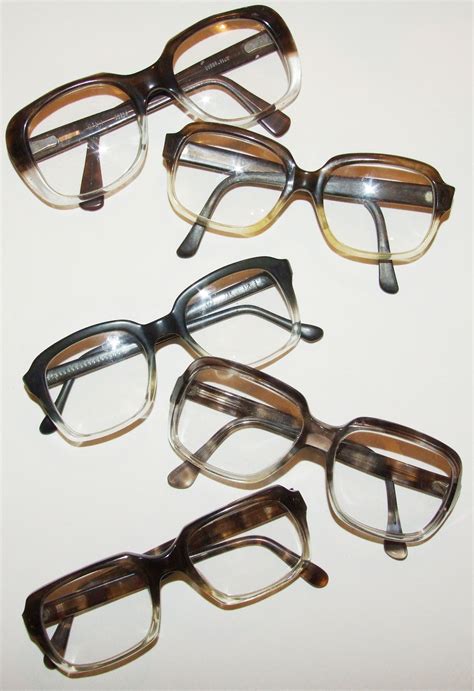 A Selection Of 1970s Style Mens Heavy Framed Glasses Available To Hire From