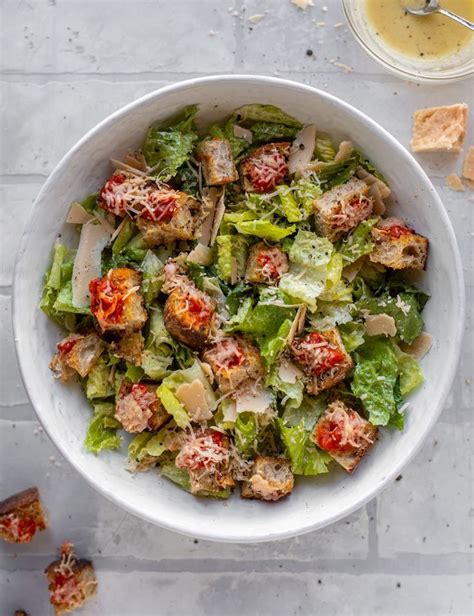 Caesar Salad With Pizza Croutons Recipe Soup And Salad Easy