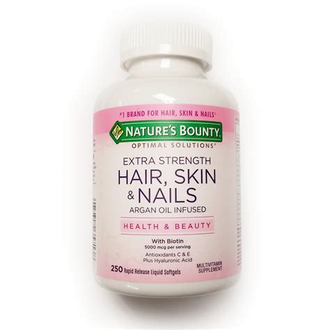 Natures Bounty Optimal Solutions Hair Skin And Nails Argan Oil Infused