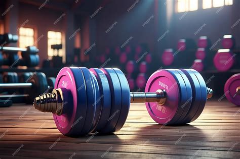 Premium Ai Image Fitness Gym Dumbell Background With Sports Equipment