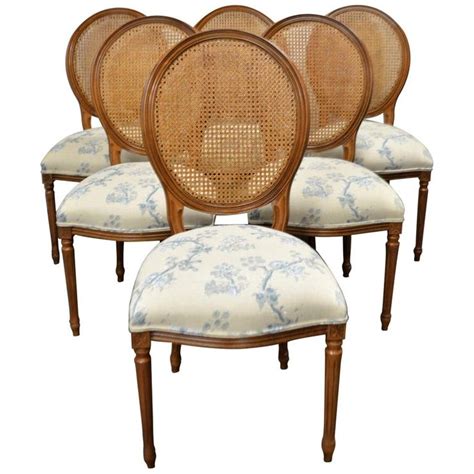 Shop for dining chair covers in slipcovers. Set of 6 Louis XVI Style Oval and Caned Back Dining Chairs ...