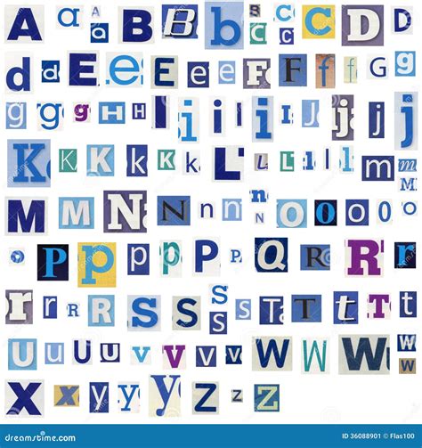 Alphabet Letters Made Of Newspaper Magazine Stock Image Image 36088901