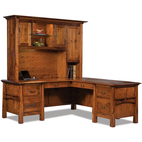 Artesa L Shaped Amish Computer Desk Amish Furniture Cabinfield