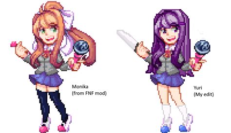 I Edited Monika From Fnf Mod As Yuri Because Both Of Them Are Similar