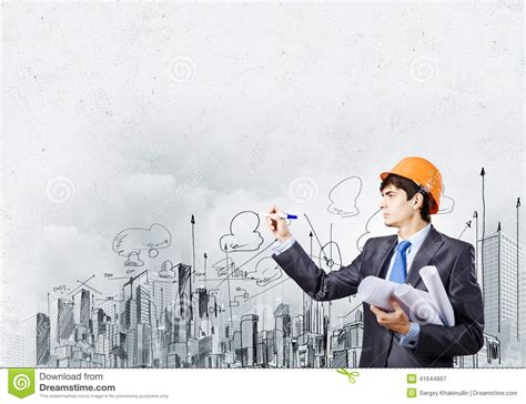 Man Architect Stock Image Image Of City Drawing Engineering 41644997