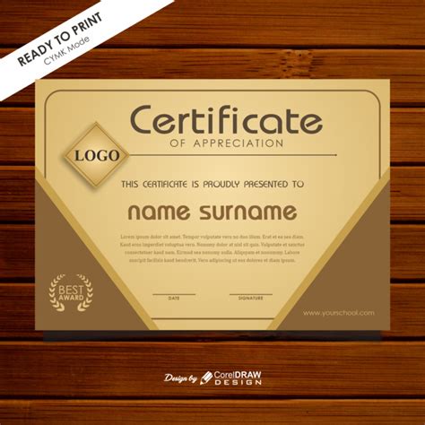 Download Elegant Certificate Of Appreciation Coreldraw Design
