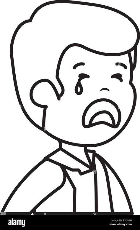 Young Sad Man Crying Character Stock Vector Image And Art Alamy