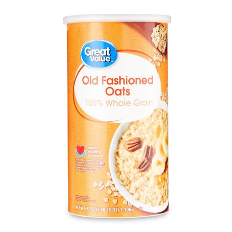 Great Value 100 Whole Grain Old Fashioned Oats 42 Oz