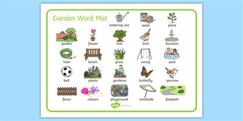 Garden Word Mat Teacher Made