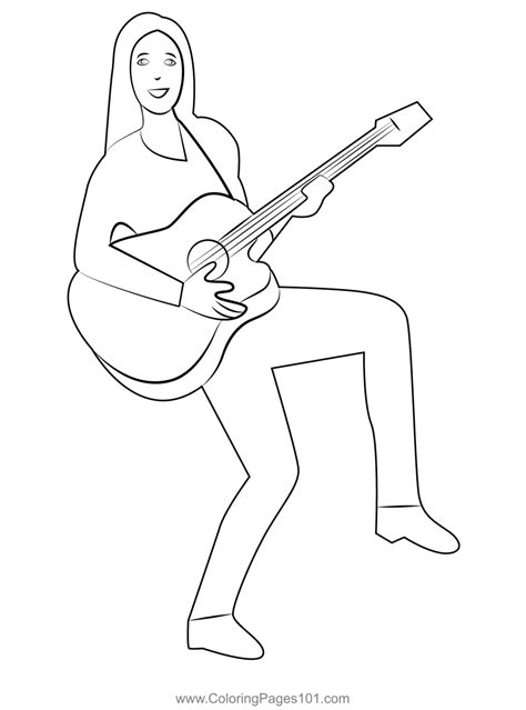 Guitarist Coloring Page For Kids Free Guitar Printable Coloring Pages
