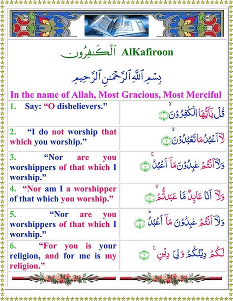 Surah Al Kafirun With English Translation E M A A N L I B R A R Y