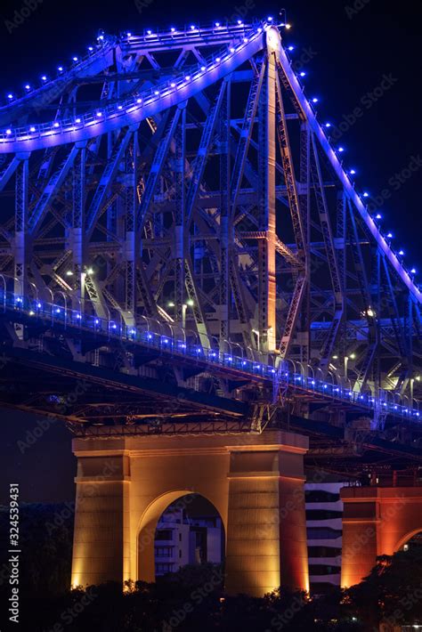 Brisbane Story Bridge With Blue Lights A Must See Tourist Destination